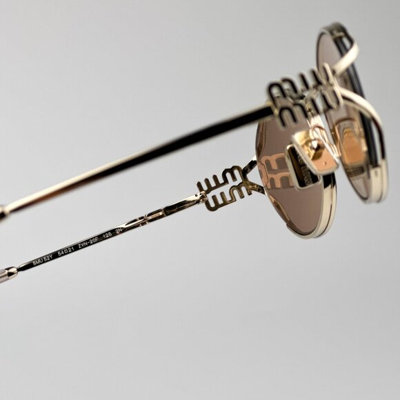 Miu Miu MU52YS ZVN20F BRAND NEW Sunglasses Pink Gold Mirror Silver Oval Unisex - Picture 10 of 11